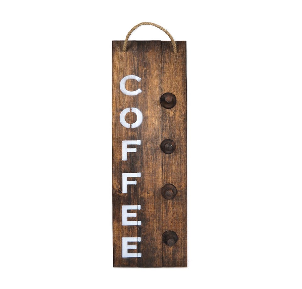 Coffee Ahşap Mug Askısı 
