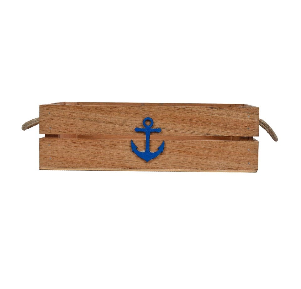 Marine Halat Saplı Ahşap Kasa