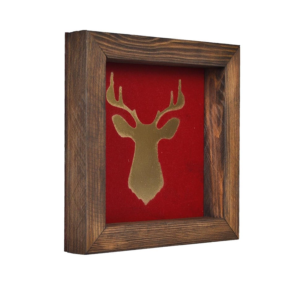 Country Kırmızı Geyik Baskılı Tablo
