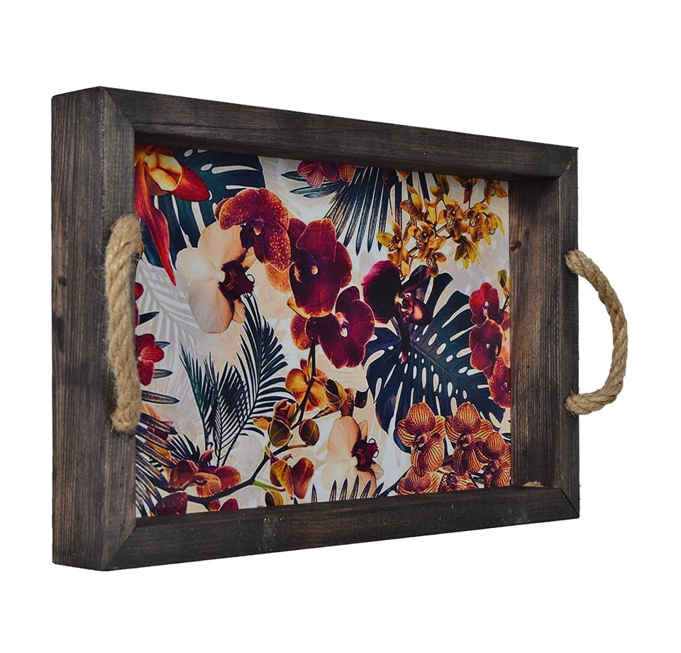 Colour Leaf Dekoratif Servis Tepsisi