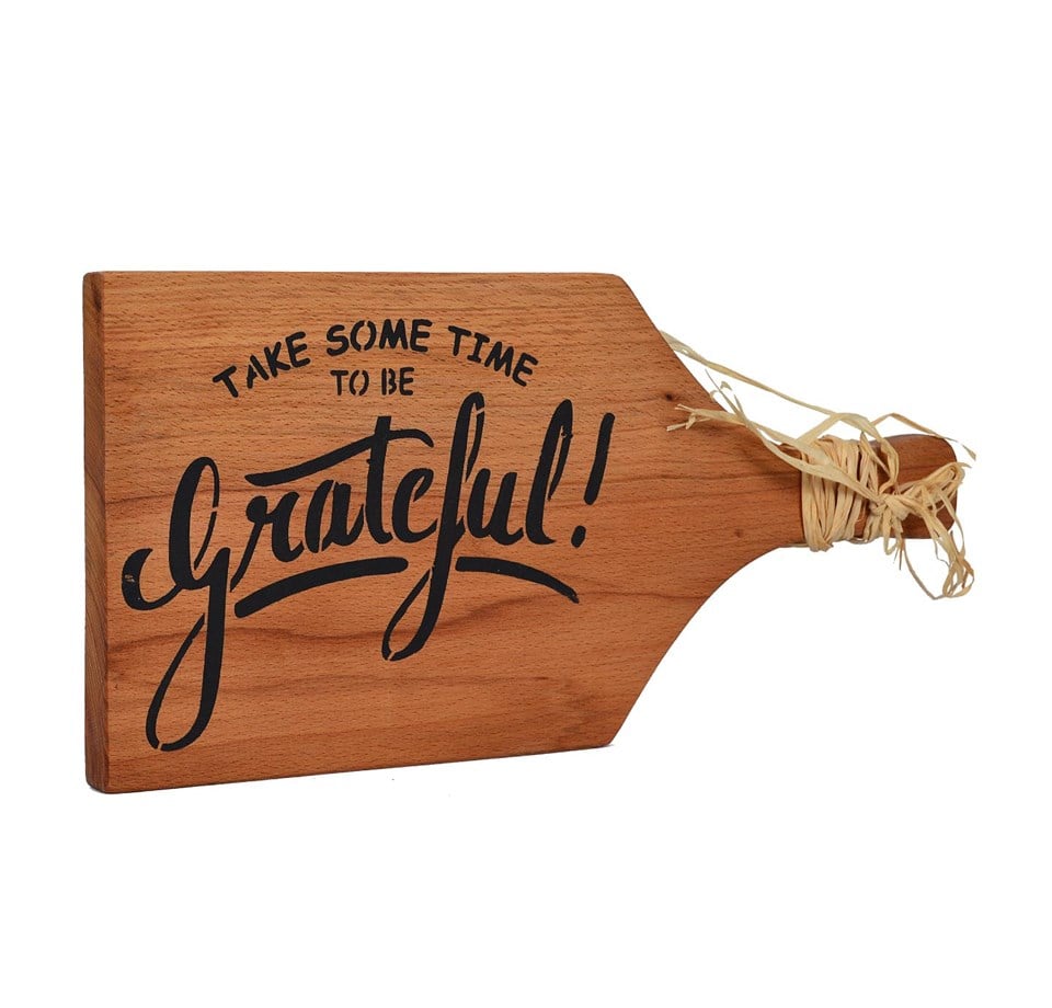 Grateful Ahşap Sunum Tahtası