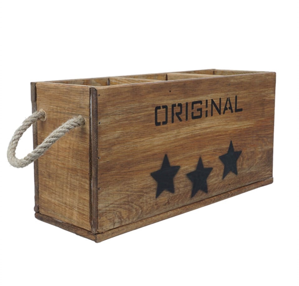 Original Dekoratif Ahşap Şişe Saklama
