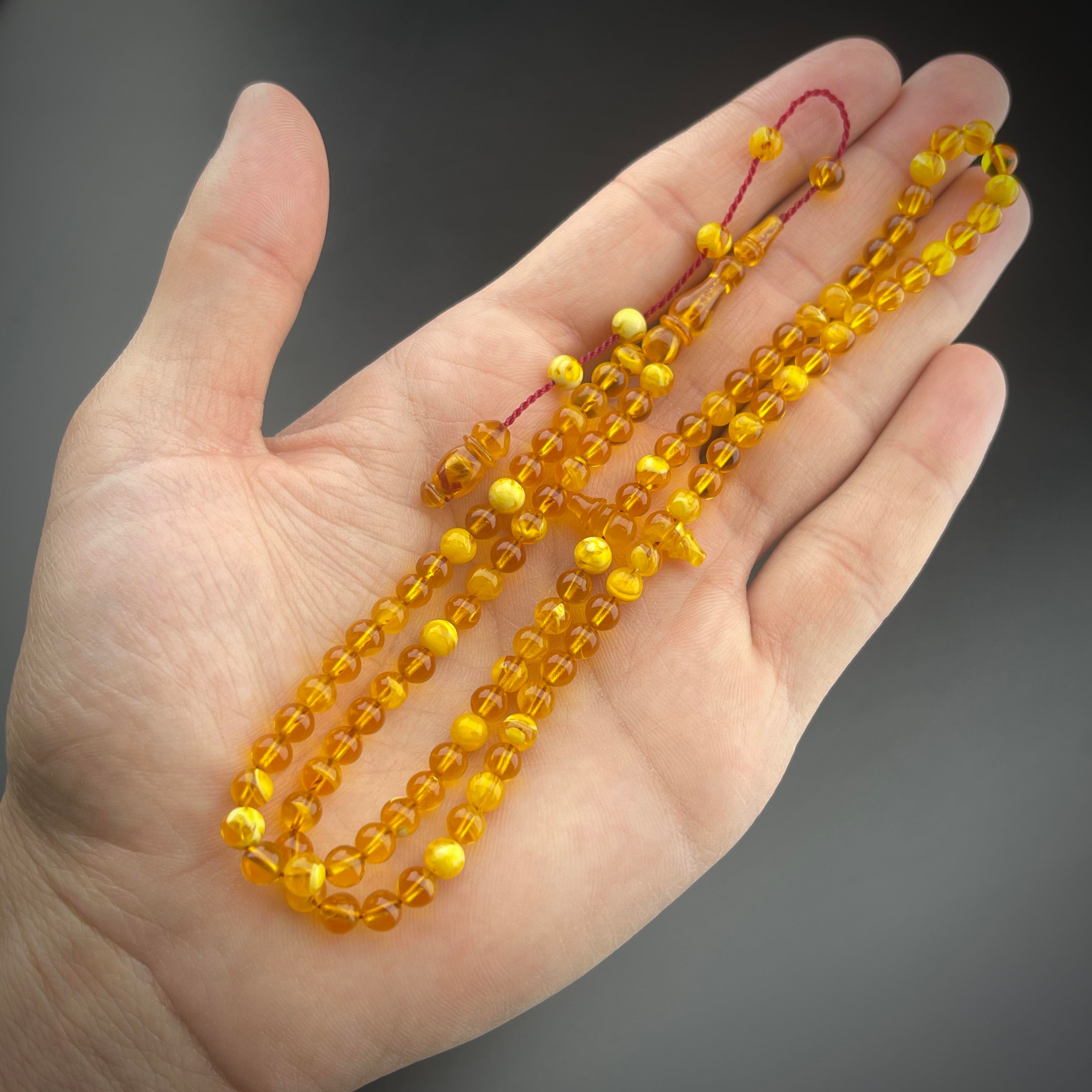 99'luk Ateş Kehribar Tesbih