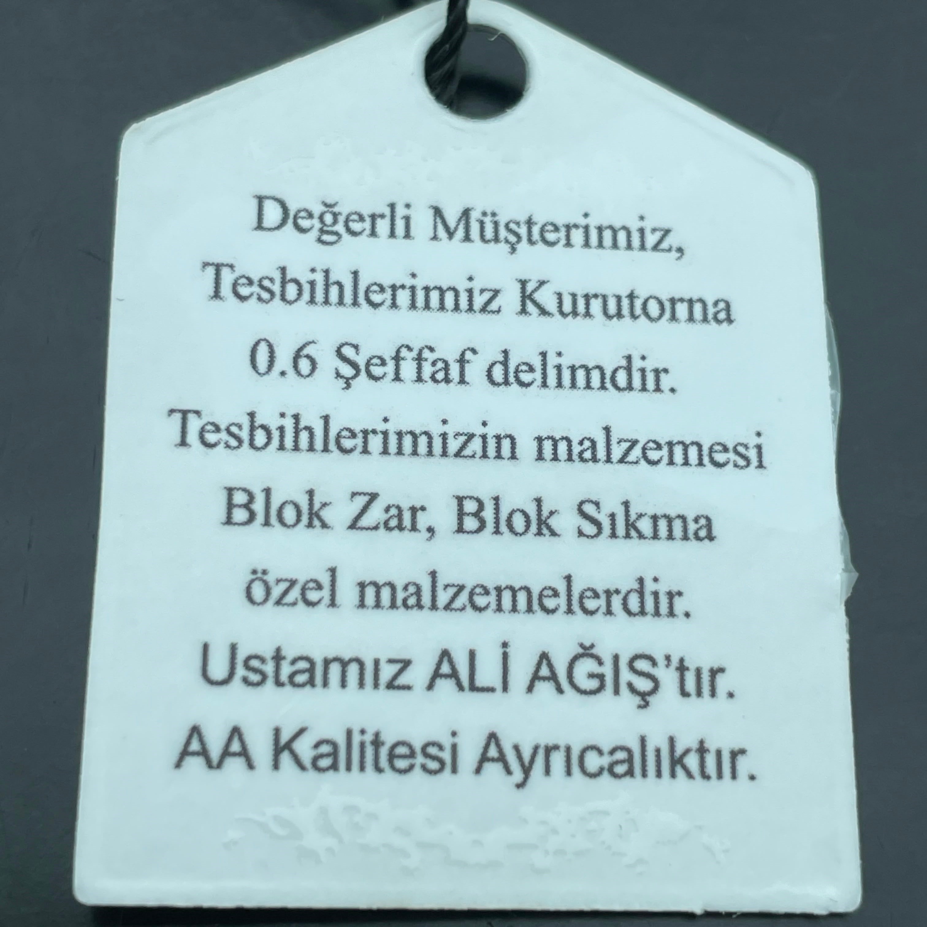 Ali Ağış Blok Zar Sıkma Kehribar Tespih