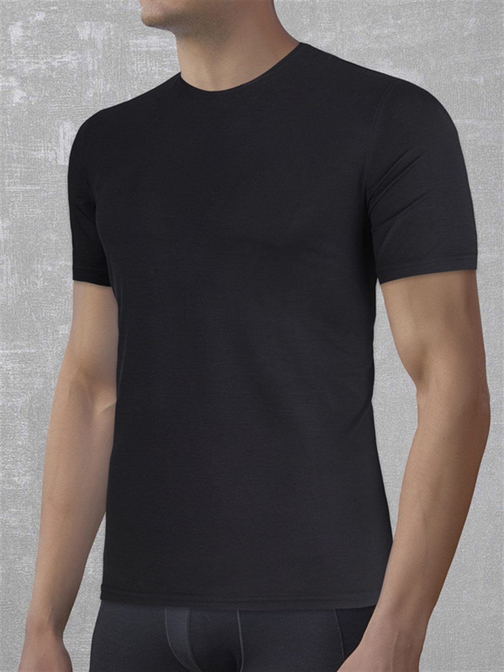 DOREANSE Erkek Basic Bisiklet Yaka T-Shirt 2566