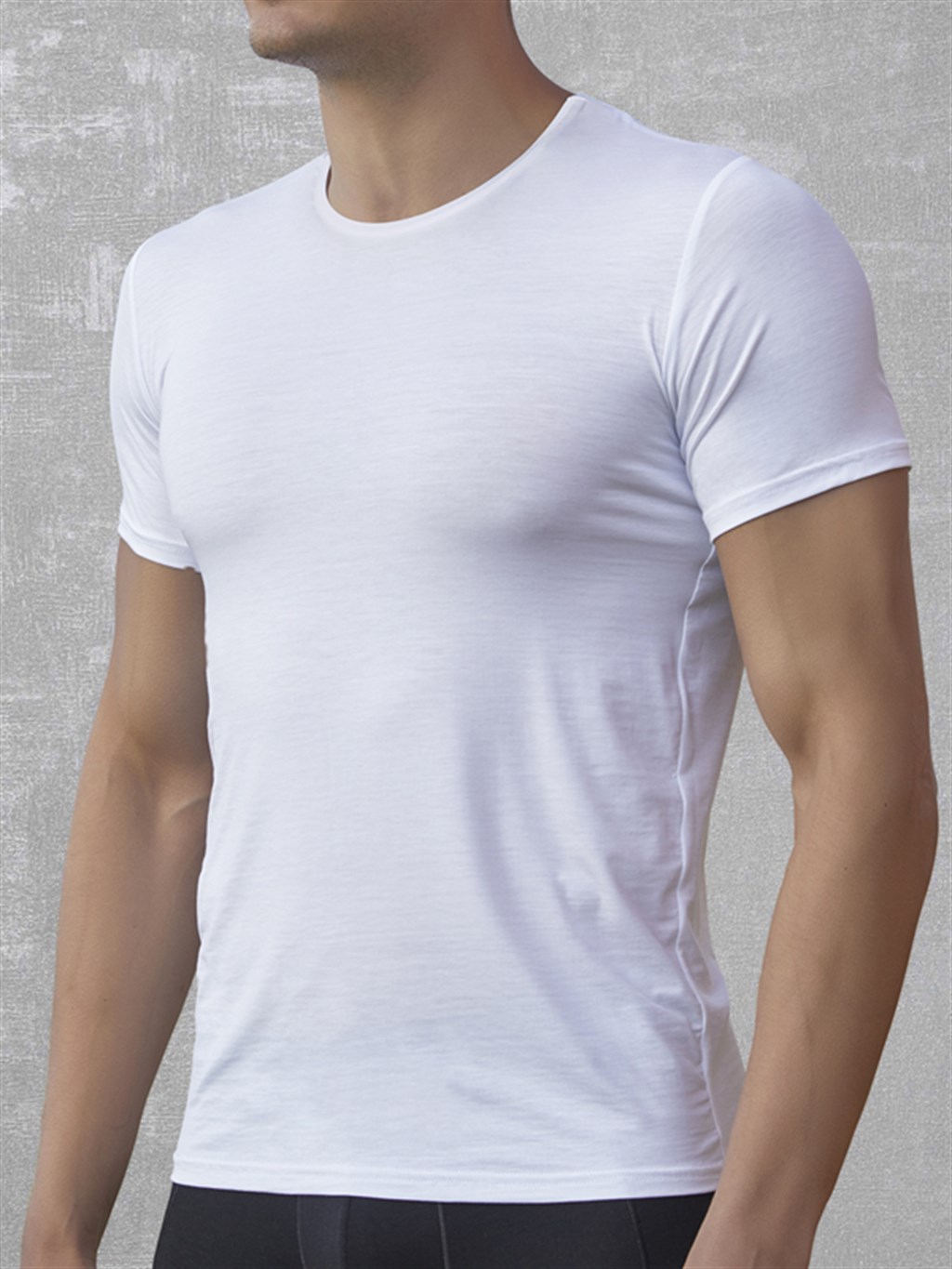 DOREANSE Erkek Basic Bisiklet Yaka T-Shirt 2566