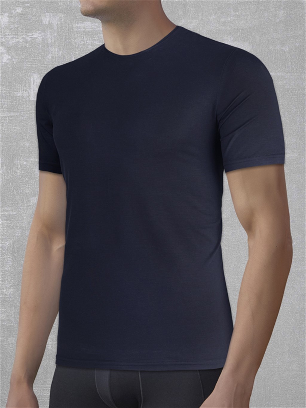 DOREANSE Erkek Basic Bisiklet Yaka T-Shirt 2566
