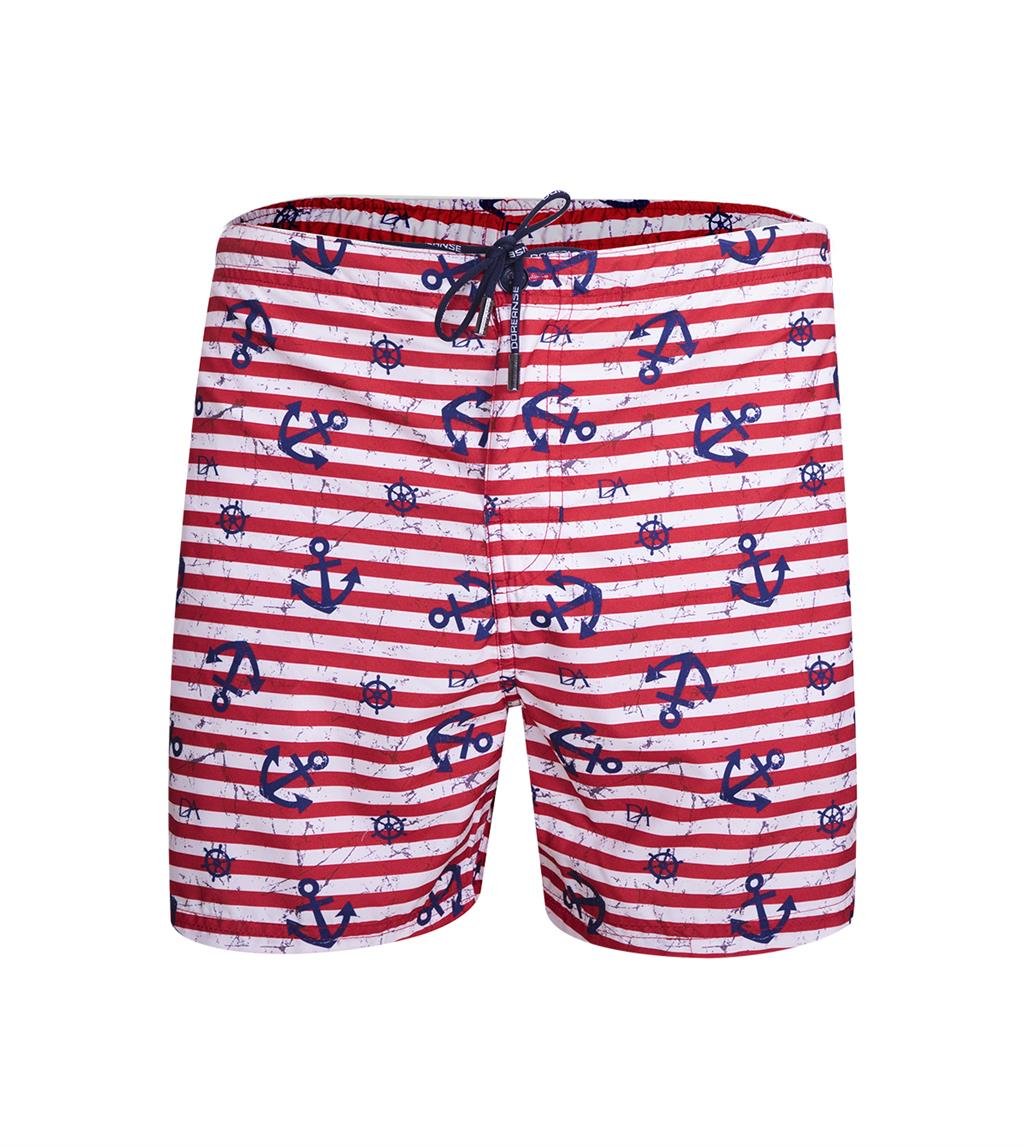 DOREANSE Erkek Kırmızı Çizgili Gemici Şort Mayo 3839