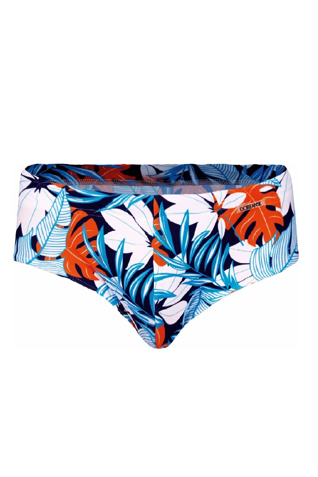 DOREANSE Erkek Mavi Tropikal Desenli İpli Slip Mayo 3826