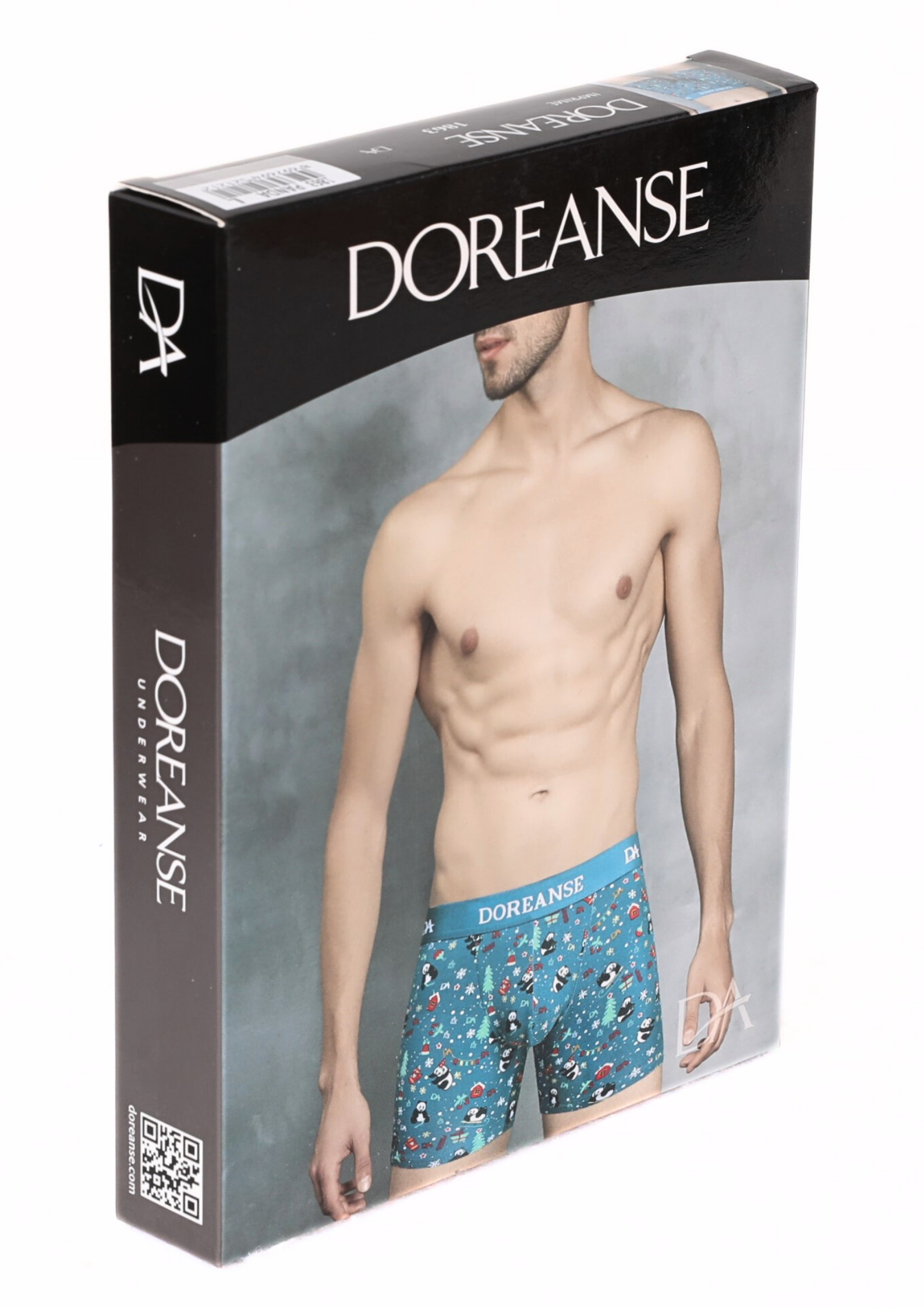 Doreanse Erkek Modal Yılbaşı Tema Panda Baskılı Torbalı  Normal Paça Boxer 1863