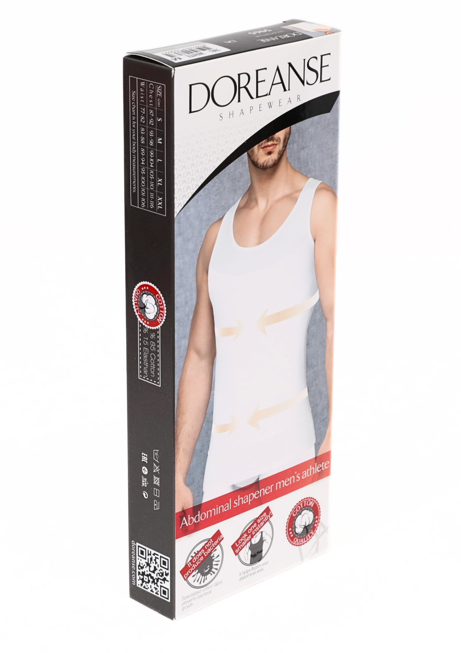 Doreanse Erkek Pamuklu Göğüs Sıkıştırma ve Vücut Şekillendirici Atlet Korse 5965P