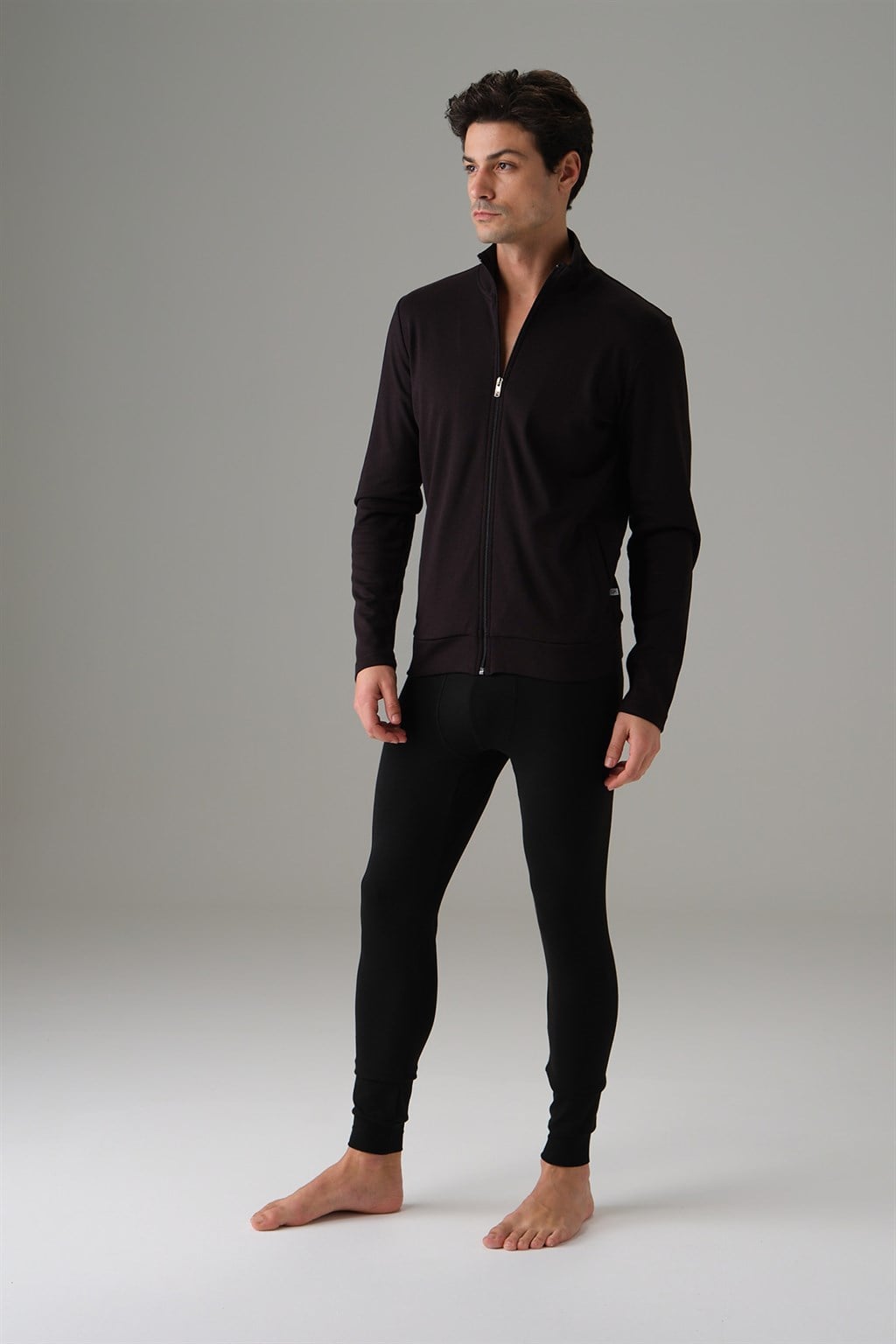 DOREANSE Erkek Termal Viloft Dik Yaka Fermuarlı Sweatshirt 2895