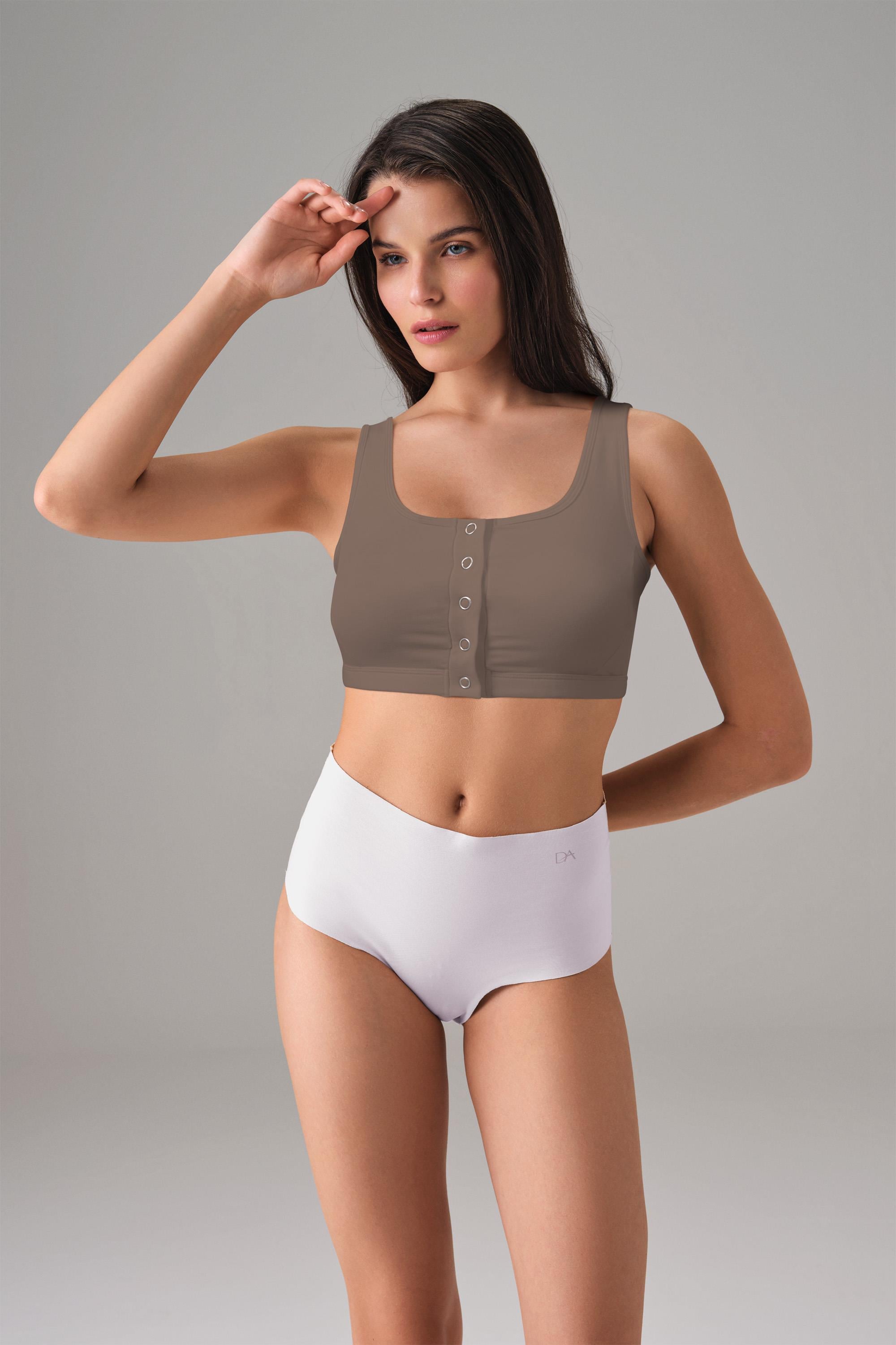 DOREANSE Kadın Çıtçıtlı Kaplı Spor Sütyen 5556