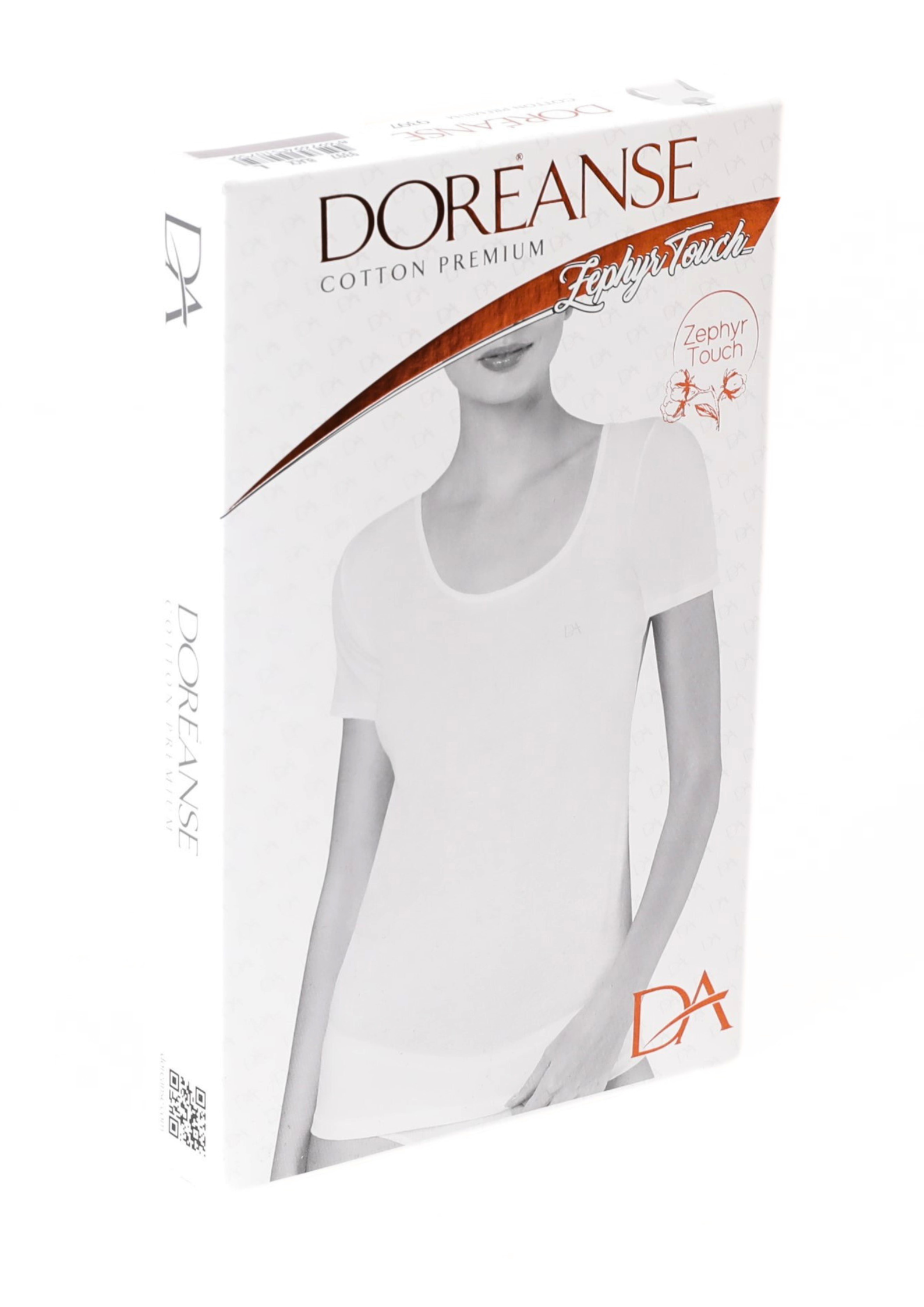 Doreanse Kadın Çok İnce ve Zarif Pamuk Kumaştan Kare Yaka Kısa Kol T-Shirt 9397