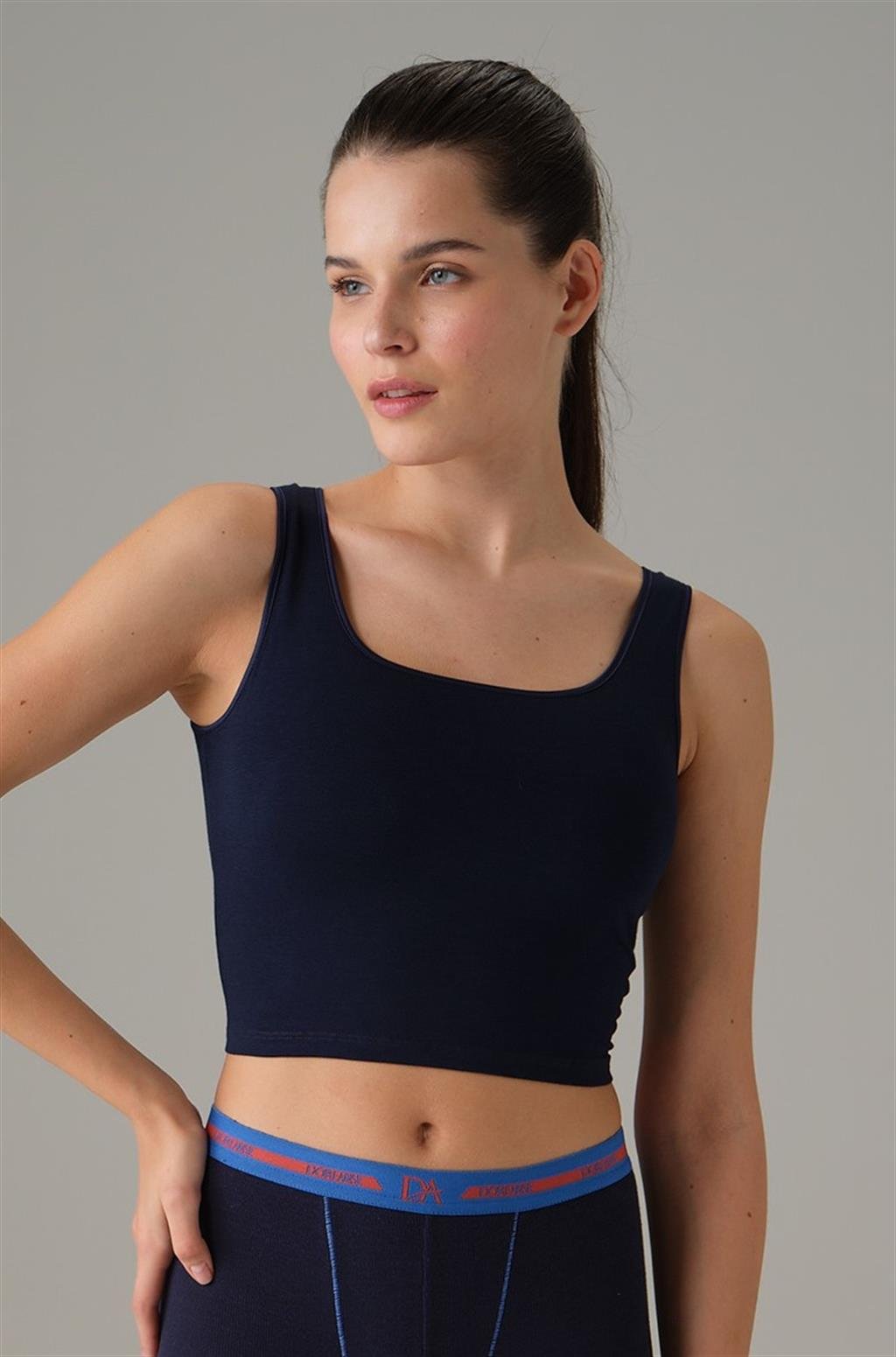 DOREANSE Kadın Kaplı Dolgulu Crop-Atlet 9403