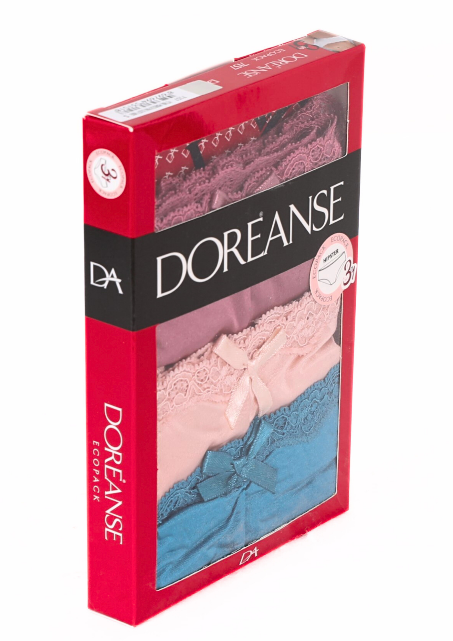 Doreanse Kadın Polyamid 3'lü Dantelli Çiçek Desenli Fiyonk Slip Külot 7157