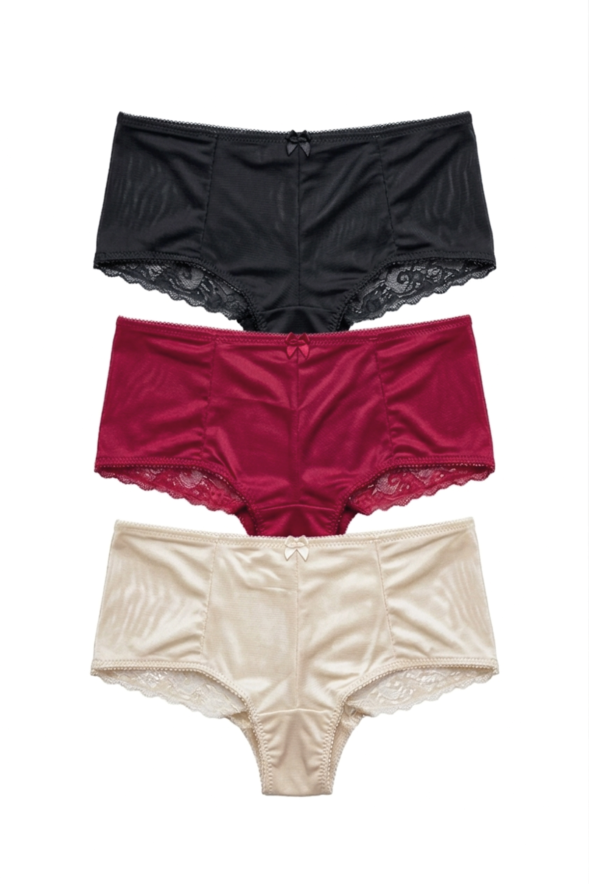 DOREANSE Kadın Polyamid Dantel Detaylı 3 lü Slip 7156