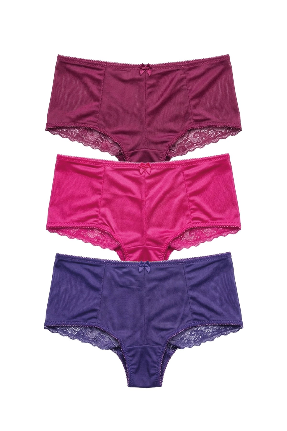 DOREANSE Kadın Polyamid Dantel Detaylı 3 lü Slip 7156