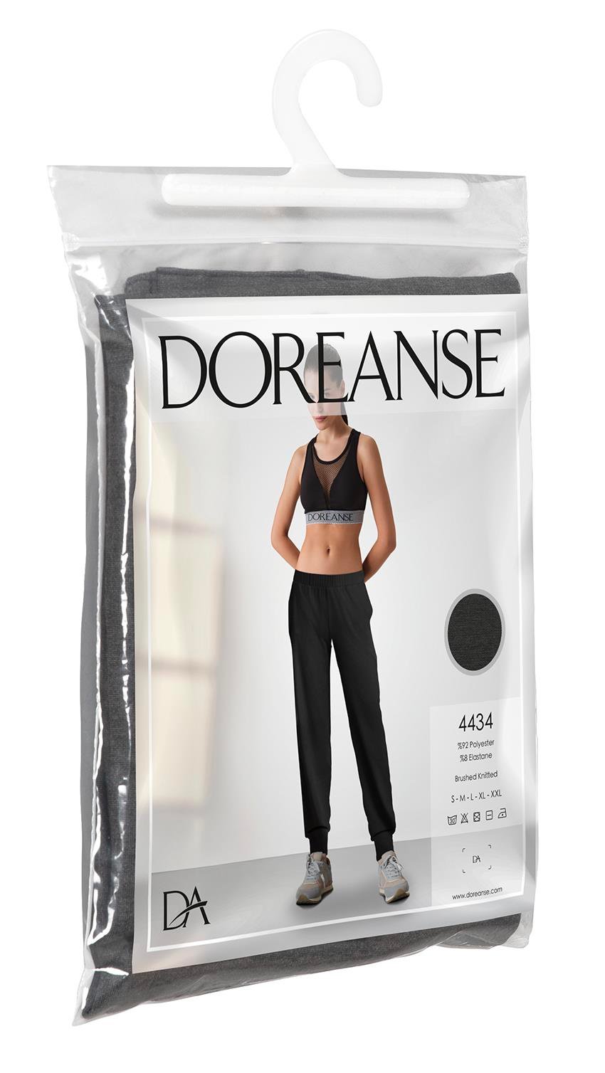 DOREANSE Kadın Siyah Jogger Eşofman Altı 4434