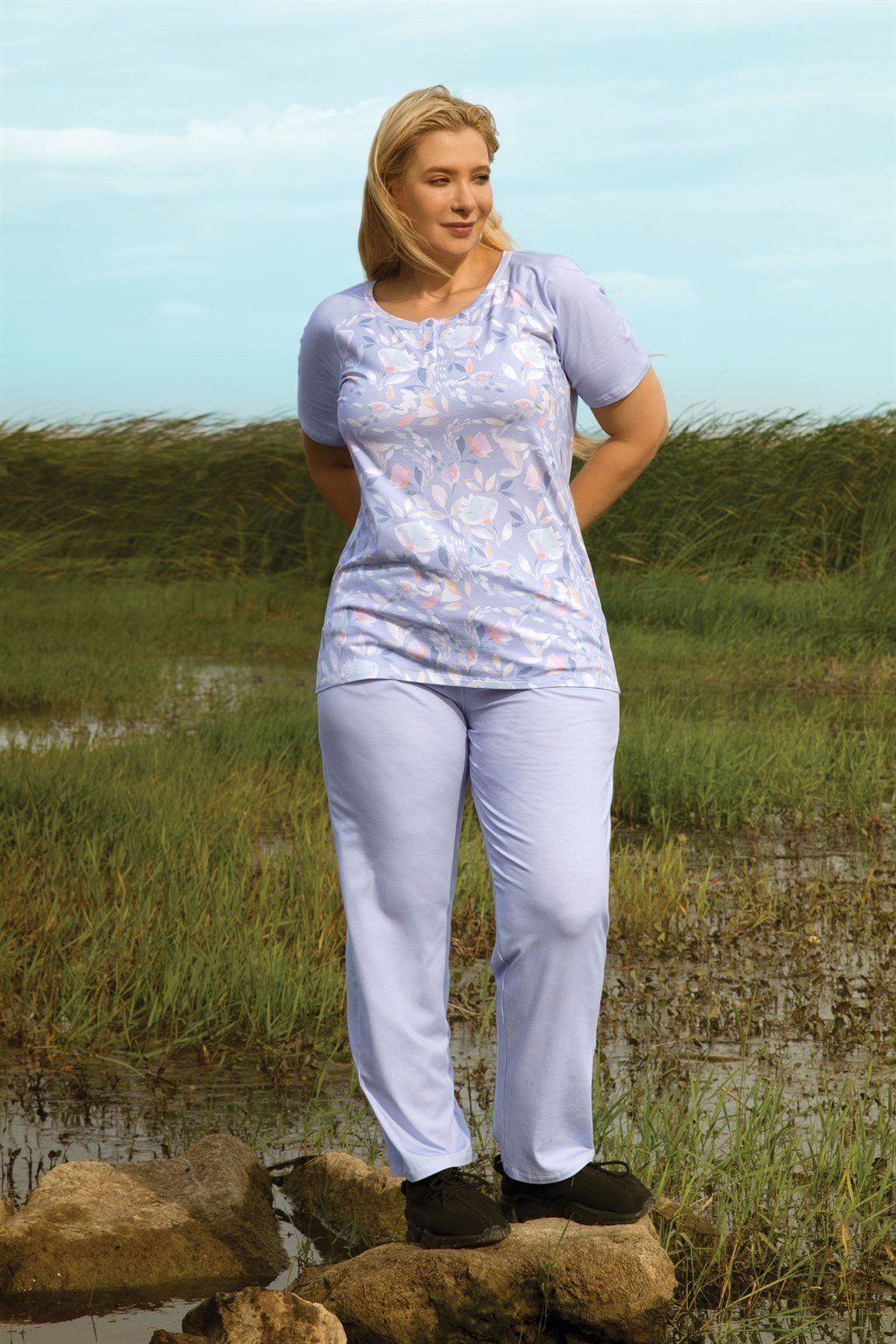 DOREANSE KADIN T-Shirt Pijama Takımı 4273P