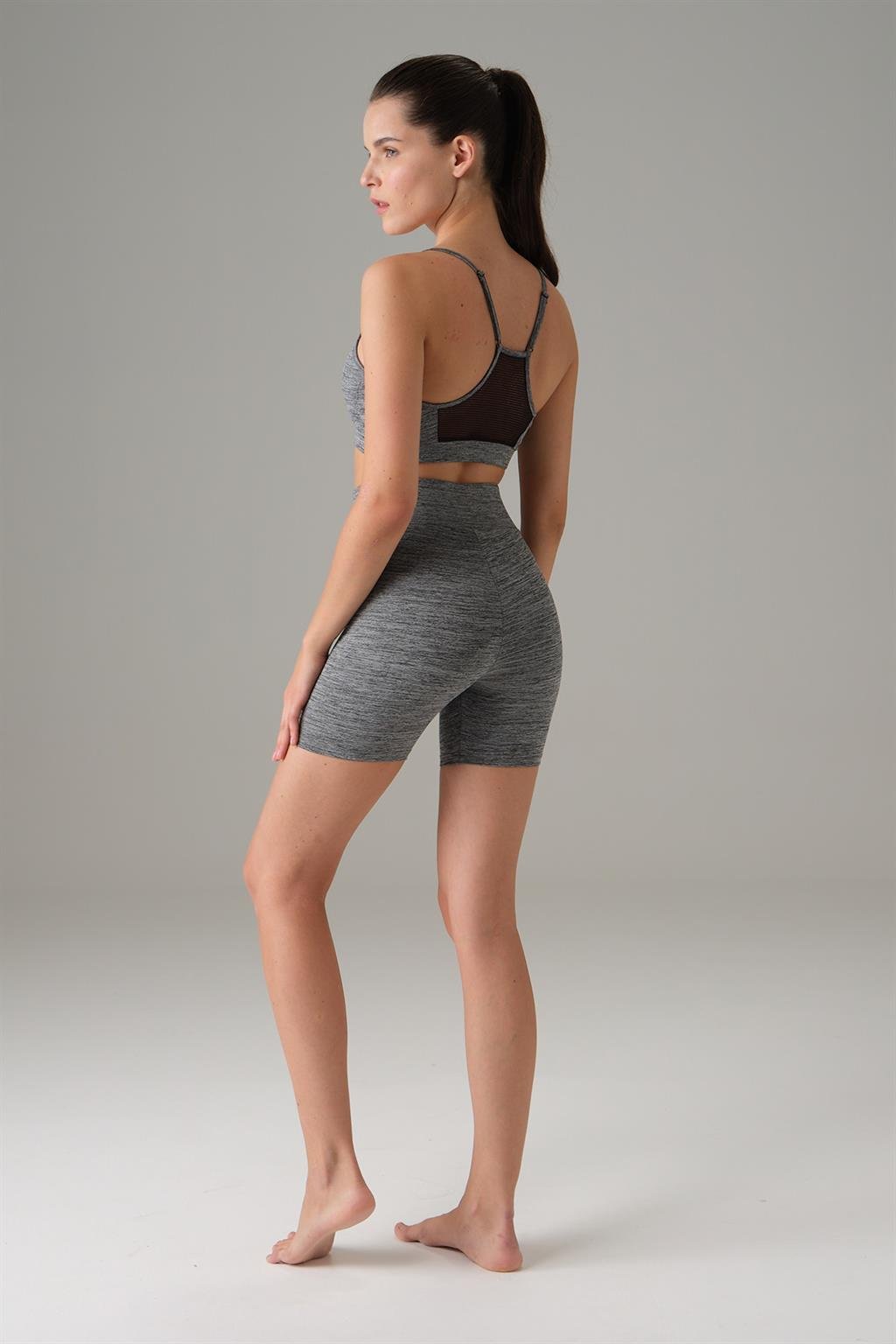 DOREANSE Kadın Yüksek Bel Toparlayıcı Kısa Bisikletçi Spor Tayt 8033