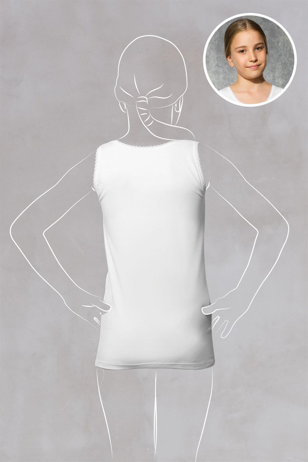 Doreanse Kız Çocuk Modal Yuvarlak Yaka Günlük Atlet 350