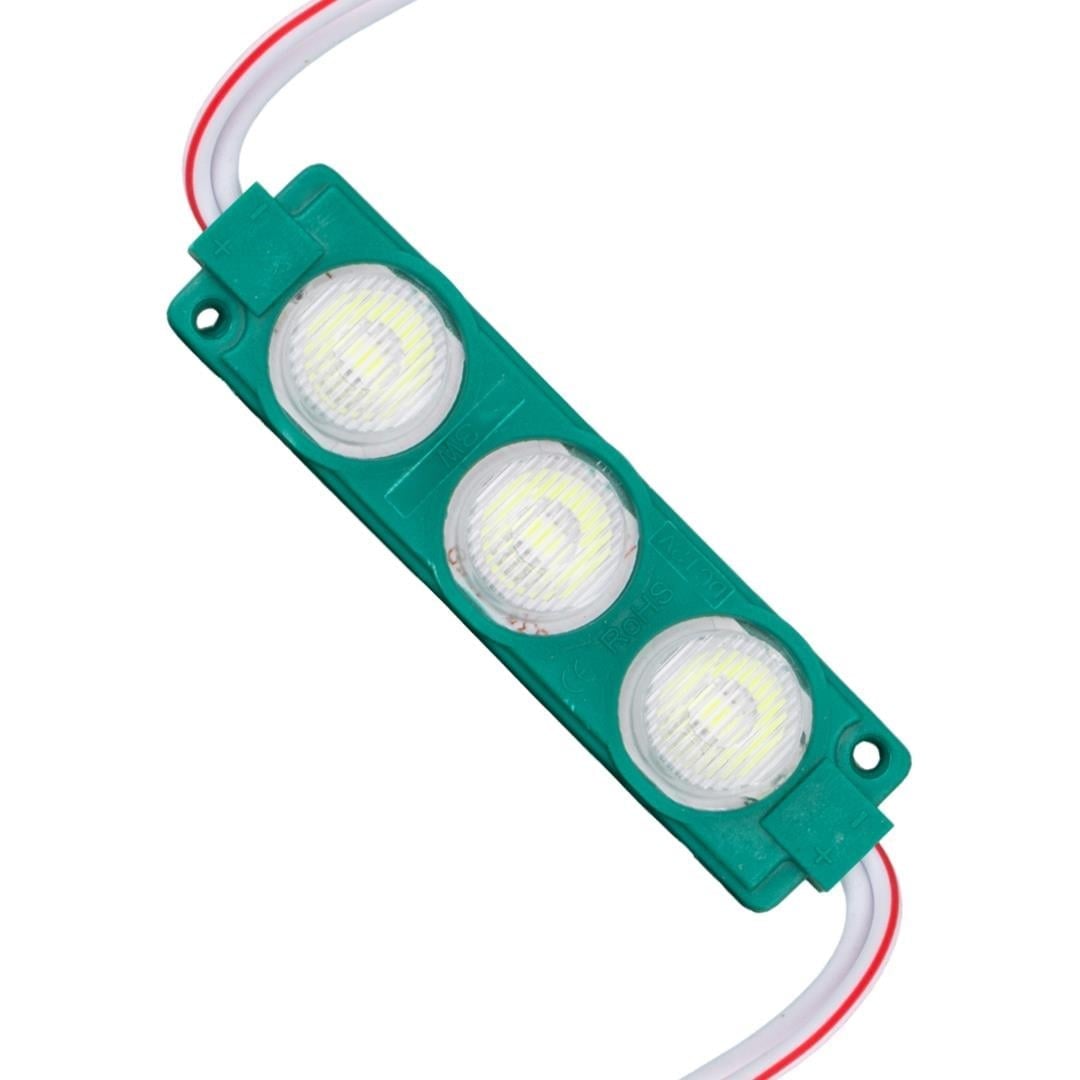 12 Volt 3 Watt Yeşil LED Modül - 74x20 mm - 3030 Çip