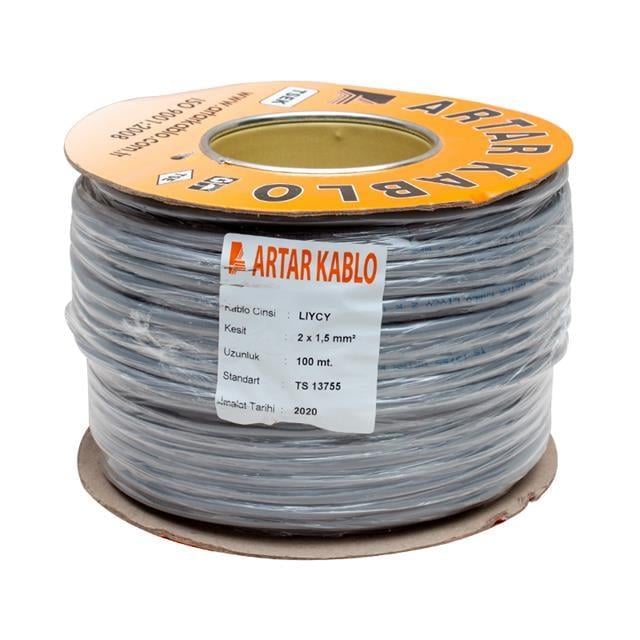 Artar 2X1.5 Mm Liycy 100 Metre Bakır Hoparlör Kablosu
