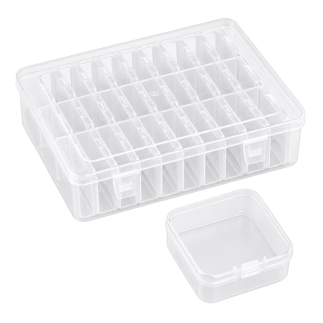Compaxe P-Serisi 24'lü Plastik Şeffaf Saklama Kutusu (24 Küçük + 1 Büyük Kutulu Set)