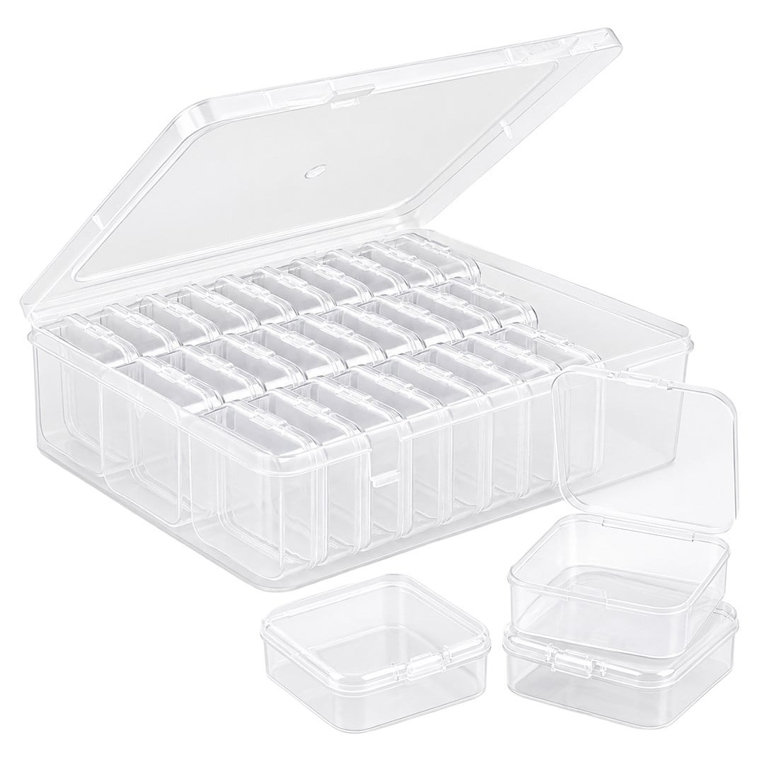 Compaxe P-Serisi 24'lü Plastik Şeffaf Saklama Kutusu (24 Küçük + 1 Büyük Kutulu Set)