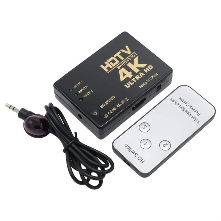 Fully G-538N 4K Ultra HD Destekli 3 Port Uzaktan Kumandalı HDMI Switch Çoğaltıcı