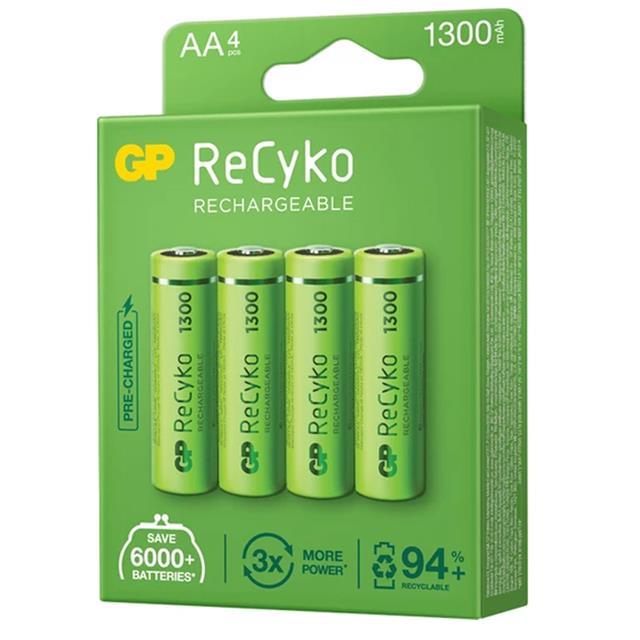 Gp Recyko 1300 NI-Mh R6 Şarjlı AA 4'Lü Kalem Pil