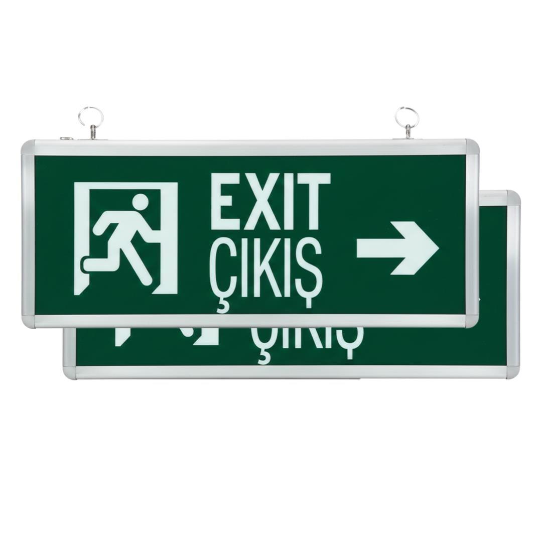Horoz Robson HL330L 3 Watt 160 Lümen Şarjlı Acil Çıkış Sağ Sol EXIT Levhası Özellikleri (2'li Paket)