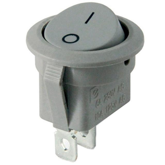 IC-133B Gri 2 Pinli Işıksız Yuvarlak Açma-Kapama Anahtarı