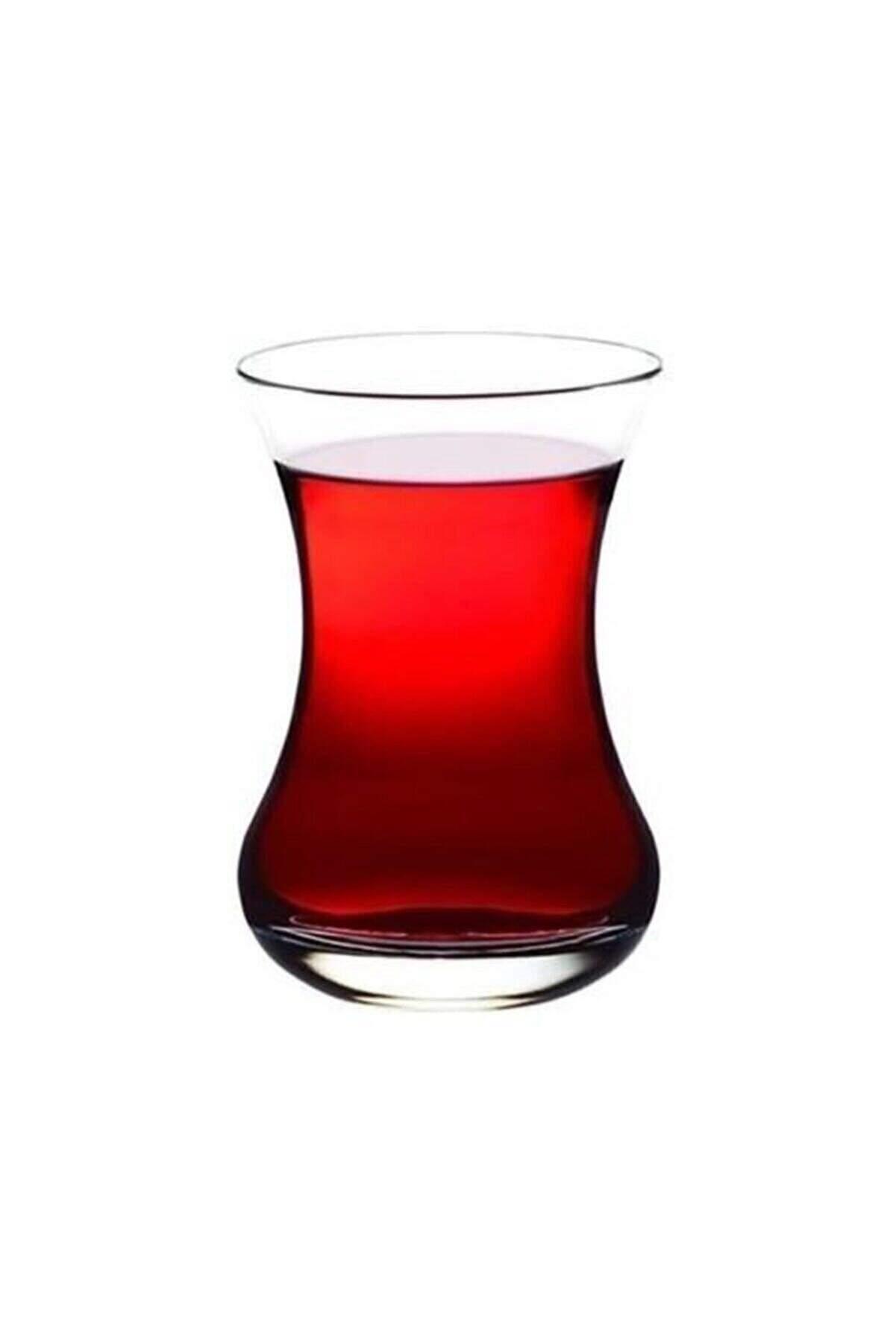 İnce Belli Klasik Düz Çay Bardağı 6'lı Takım