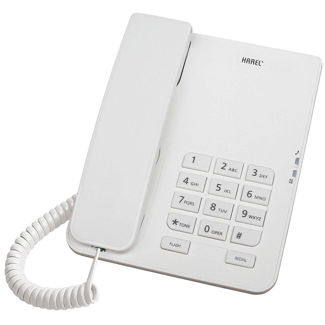 Karel TM-140 Kablolu Ekransız Krem Masaüstü Telefon