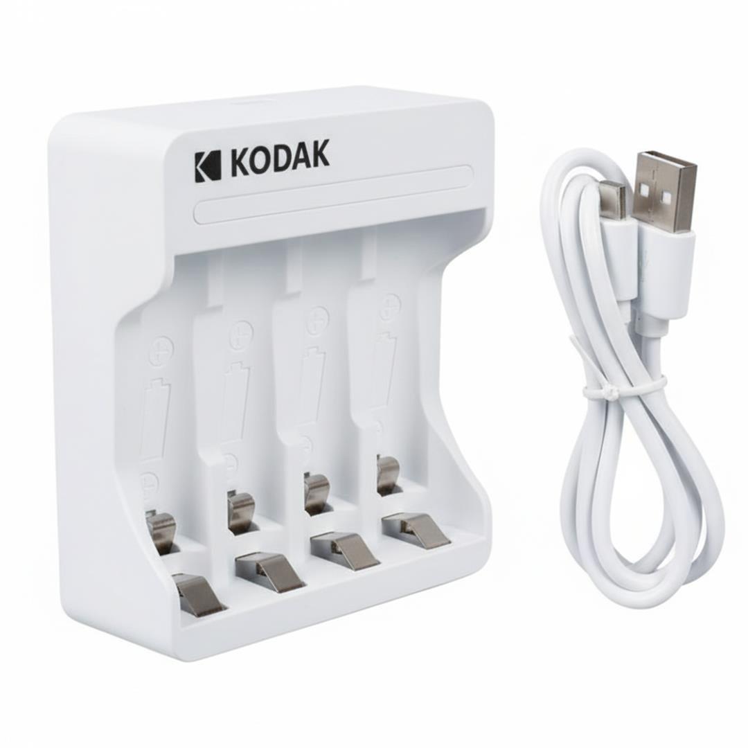 Kodak KD-29490 4'lü AA/AAA Ni-MH Otomatik Hızlı Pil Şarj Cihazı (Type-C)