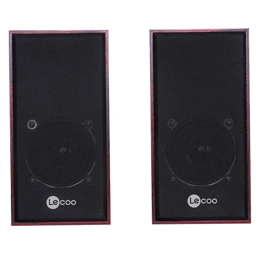 Lenovo Lecoo DS105 6W Ahşap Gövdeli Masaüstü Stereo Hoparlör - USB + 3.5mm Jack Girişli PC Hoparlörü