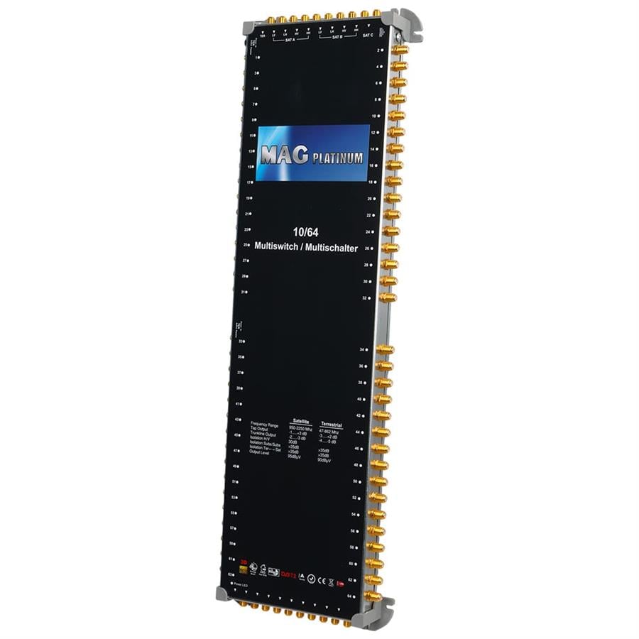 MAG Platinum MP 10/64 Multiswitch - 10 Giriş 64 Çıkışlı Merkezi Uydu Santrali Hybrid 4K ve 3D Destekli