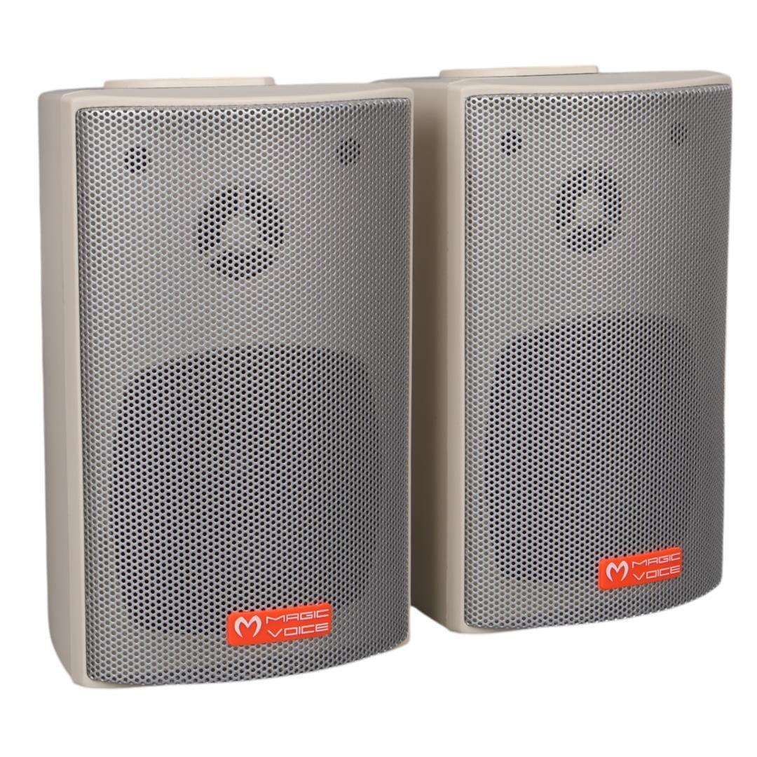 MagicVoice MV-16 7.5 CM 30 Watt Komütatörlü Hat Trafolu Beyaz Sütun Hoparlör (2'li Takım)