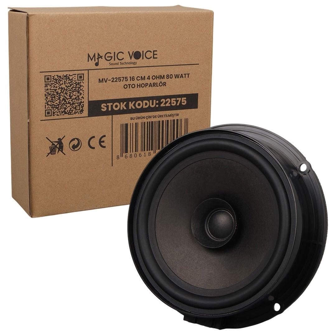 Magicvoice MV-22575 Plastik Kasa 16 Cm 4 Ohm Tekli 80 Watt Oto Hoparlör (Volkswagen Grubu Ve Seat-Skoda İçin)