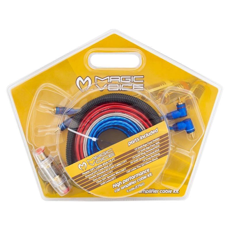 Magicvoice MV-2760 8GA Profesyonel Oto Amfi Güç Bağlantı Montaj Kablo Seti