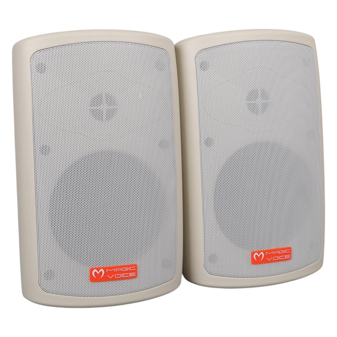 MagicVoice MV-36 11 CM 50 Watt Komütatörlü Hat Trafolu Krem Beyaz Sütun Hoparlör (2'li Takım)