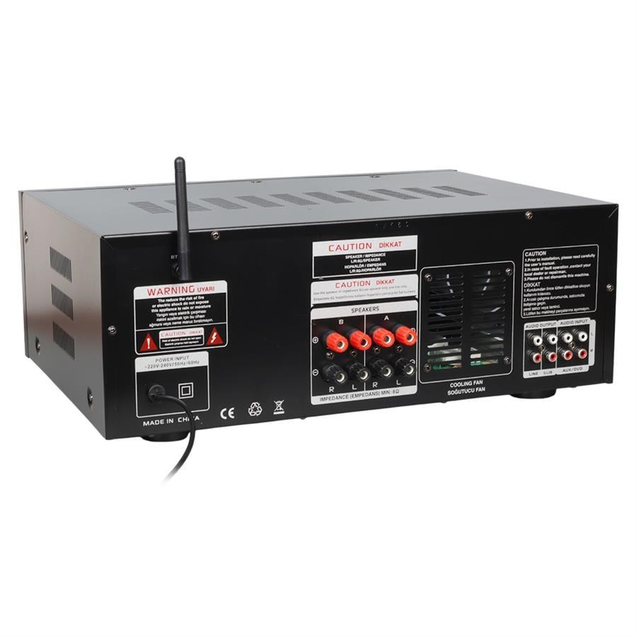 MagicVoice MV-550 2x100W USB/SD/Bluetooth 4 Mikrofon Girişli Stereo Mixer Amfi
