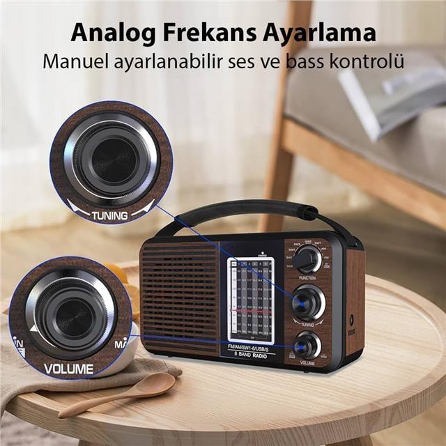 Magicvoice USR11 Portatif Analog Radyo FM-USB-SD/MMC-AUX (88-108 FM Frekans Aralığı)
