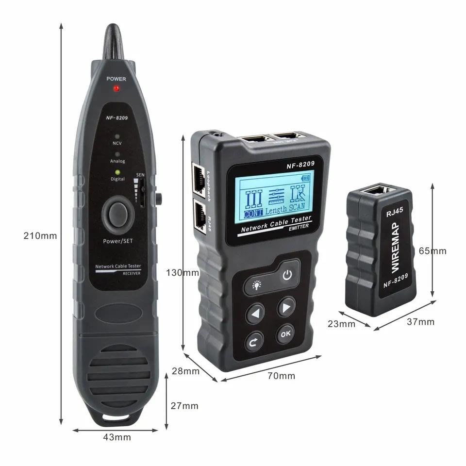 Noyafa NF-8209 Poe Destekli Kablo Bulucu ve Arıza Tespit Cihazı