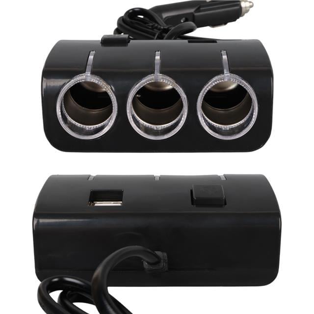 Olesson 1506 12-24V Çift USB Girişli 120W 80 CM Kablolu 3'LÜ Araç Çakmak Çoklayıcı