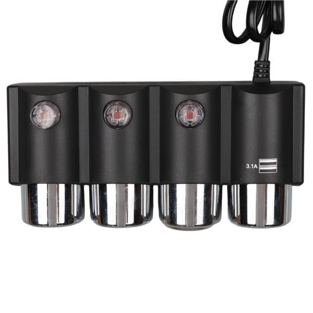 Olesson 1508 12-24V Çift USB Girişli 120W 80Cm Kablolu 3'Lü Araç Çakmak Çoklayıcı