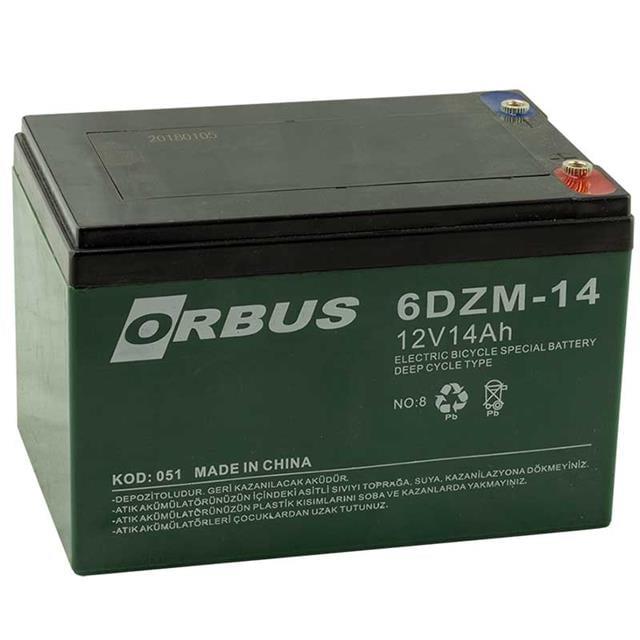 Orbus KIJO 12 Volt 14 Amper Elektrikli Bisiklet Aküsü (150X97x95 Mm)