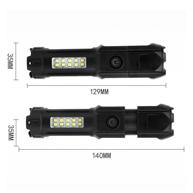 Powermaster 109-B Zoomlu Flash Özellikli SMD Ve Power LED’Li Şarjlı Plastik Kasa El Feneri (Powerbank Özellikli)